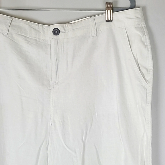 Style & Co women plus size 16 wide crop mid rise white pants semi sheer - Picture 2 of 6